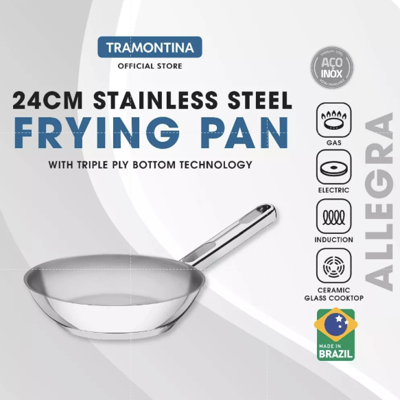 Tramontina Stainless Steel Frying Pan 20cm/24cm (Allegra)